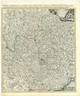 Map, Partie orientale du Cercle de Franconie, Johannes Condet (1711-1781), Copperplate print