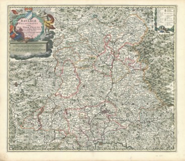Map, Bavariae Palatinatus vulgo Die Ober-Pfaltz in subjacentes ejusdem praefecturas accuratissime