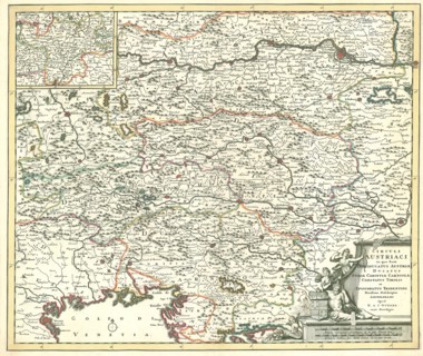 Map, Circuli Austriaci in quo sunt archiducatus Austriae ducatus Stiriae Carintiae Carniolae