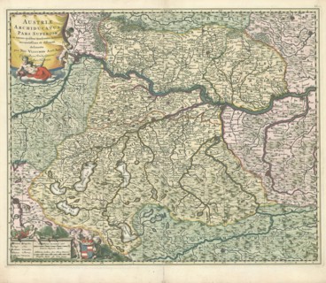 Map, Austriae archiducatus pars superior in omnes ejusdem quadrantes ditiones accuratissime ét