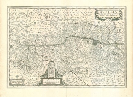 Map, Avstria Archidvcatvs, Lazius Wolfgang (1514-1565), Copperplate print