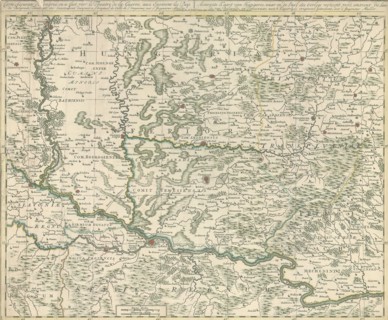 Map, Carte accurate d'Hongrie, ou se fait voir le theatre de la guerre, aux environs les pays de