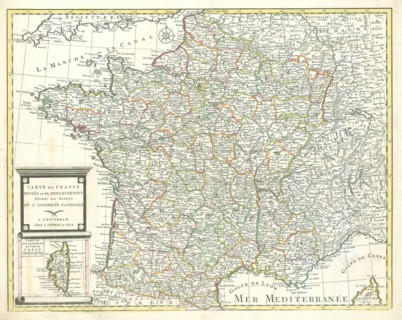 Map, Carte de France divisées en 83 departements suivant les decrets de l'Assemblée Nationale ;,