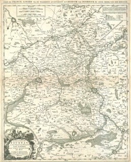 Map, Le Diocese de Tournay ou sont exactement marquées les lignes levé et gravé par ordre expres du