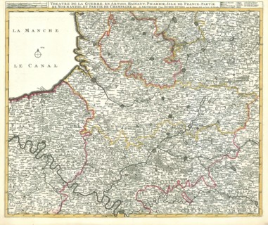 Map, Theatre de la Guerre, en Artois, Hainaut, Picardie, Isle de France, partie de Normandie, et