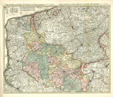 Map, Comitatus Artesiae et Flandriae Meridionalis et regionum circumjacentium nova descriptio =,