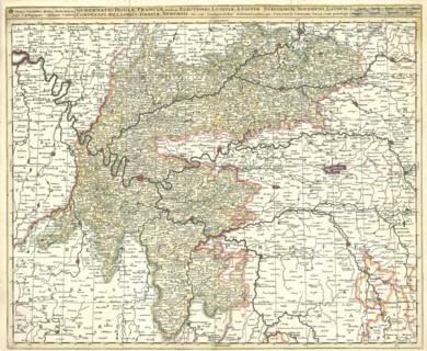 Map, Gubernatio insulae Franciae, divisa in electiones Lutetiae, Augustae Suessionum, Novioduni,