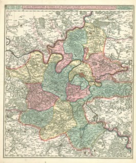 Map, Carte particulire du terroir et des environs des Paris qui est la plus grande partie de LIsle