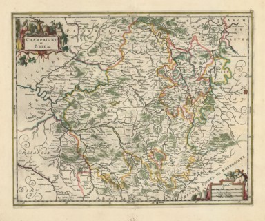 Map, Champaigne et Brie etc., Guillaume Sanson (-1703), Copperplate print