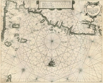 Map, De custen van Bretaigne, waer in vertoont wort alle gelegentheyt tusschen Caap de Hague en