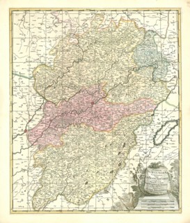 Map, Superior Burgundiae comitatus; vulgo la Franche Comté complectens praefecturas Amontii, Dolae,