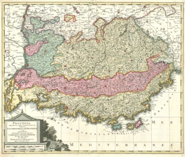 Map, Provincia supremarum Galliae praefecturarum una vulgariter gouvernement de Provence,