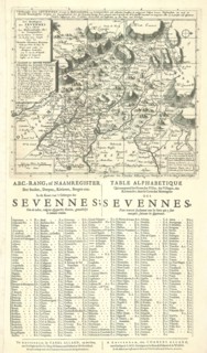 Map, Les montagnes des Sevennes ou se retirent les Malcontents (&c) de Languedoc et les plaines