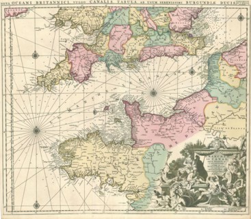 Map, La Manche, ou le Canal, entre la France et l'Angleterre, Hubert Jaillot (1632-1712),