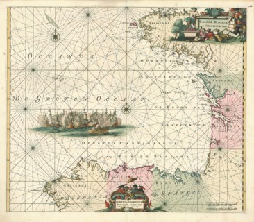 Map, Galliae, Biscajae et Gallissiae sinus =, Copperplate print