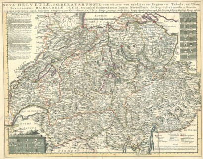 Map, Nova Helvetiae, foederatarumque cum eâ, nec non subditarum regionum tabula, ad usum