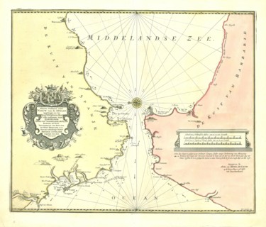 Map, Nieuwe paskaart vant Naauw van de Straat, H. Leynslager (1693-1768), Copperplate print