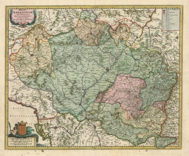 Map, Regni Arragoniae tÿpus ovissimus, Frederick de Wit (1610-1698), Copperplate print