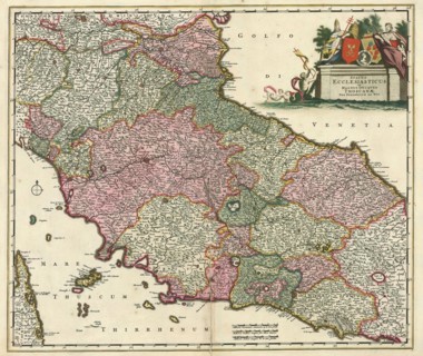 Map, Status ecclesiasticus et magnus ducatus Thoscanae, Frederick de Wit (1610-1698), Copperplate