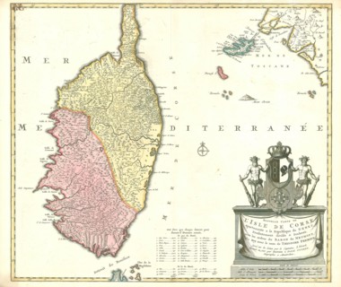 Map, Nouvelle carte de l'isle de Corse, J. Vogt, Copperplate print