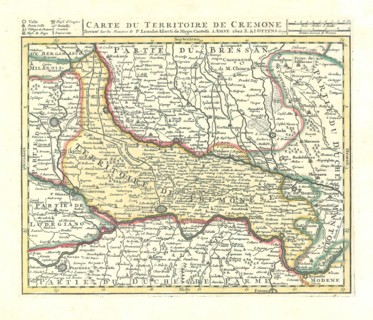 Map, Carte du territoire de Cremone, Giovanni Antonio Magini (1555-1617), Copperplate print