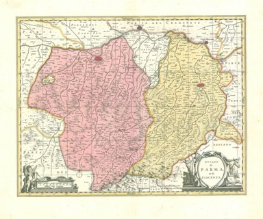Map, Dvcato di Parma, et di Piacenza, Copperplate print