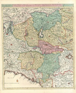 Map, Sedes belli in Italiâ, Justus Danckertsz (1635-1701), Copperplate print