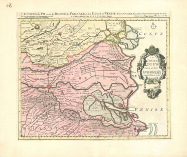 Map, Le cours du Po dans le duché de Ferrare et les etats de Venise, Placide de Sainte Hélène