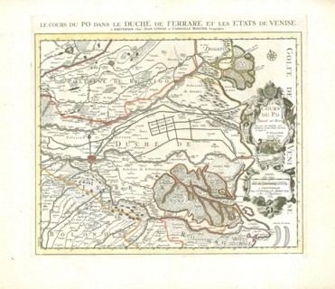 Map, Le cours du Po dans le duché de Ferrare et les etats de Venise, Placide de Sainte Hélène