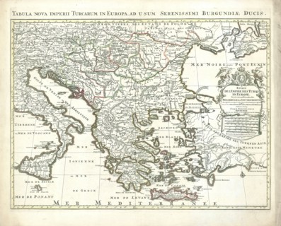 Map, Estats de l'Empire des Turqs en Europe, Hubert Jaillot (1632-1712), Copperplate print