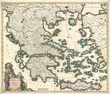 Map, Accurata totius archipelagi et Graeciae universae tabula in qua omnes subjacentes regiones et