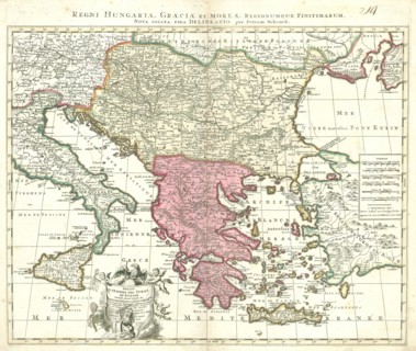 Map, Estats de l'Empire des Turqs en Europe, Nicolas Sanson (1600-1667), Copperplate print
