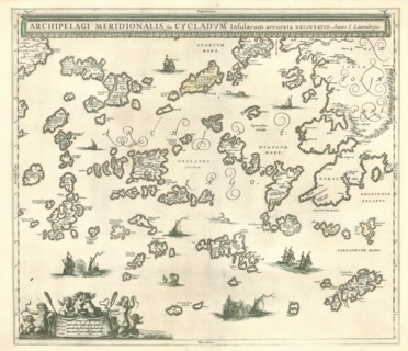 Map, Archipelagi Meridionalis, seu Cycladvm insularum accurata delineatio, Johann Lauremberg