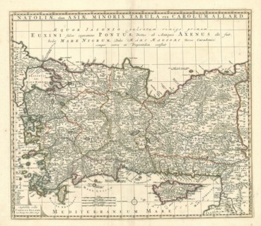 Map, Natoliæ, olim Asiæ minoris tabula, Carel Allard (1648-1709), Copperplate print