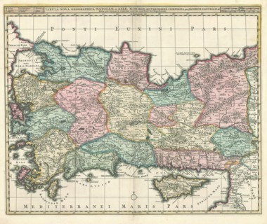 Map, Tabula nova geographica Natoliæ et Asiæ Minoris, Giacomo Cantelli da Vignola (1643-1695),