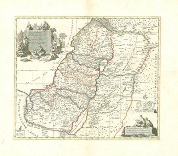 Map, Carte de la Terre Sainte divisée selon les douze tribus d'Israel ou sont exactement marquez