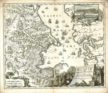 Map, Provinciarum Persicarum Kilaniæ nempe Chirvaniæ Dagestaniæ aliarumque vicinarum regionum