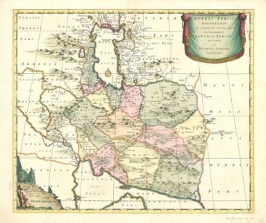 Map, Imperii Percici delineatio, Peter Schenk (fl.1984), Copperplate print