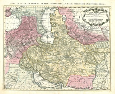 Map, Carte de Perse, Guillaume Delisle (1675-1726), Copperplate print