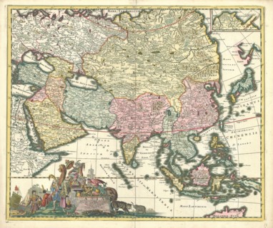 Map, Asia accuratissime descripta, Nicolaes Witsen (1641-1717), Copperplate print