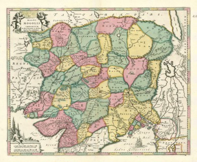 Map, Magni Mogolis Imperium, Frederick de Wit (1630-1706), Copperplate print