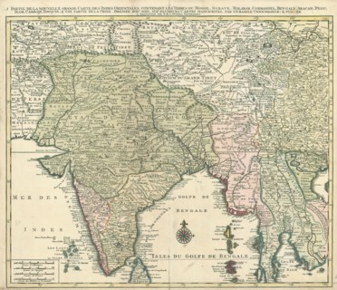 Map, 1 Partie de la nouvelle grande carte des Indes Orientales, Habile connoisseur Un, Copperplate
