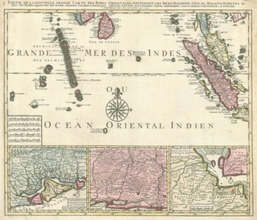 Map, 3 Partie de la nouvelle grande carte des Indes Orientales, Habile connoisseur Un, Copperplate