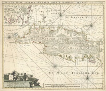Map, Insulae Iavae Pars Occidentalis, Adriaan Reland (1676-1718), Copperplate print