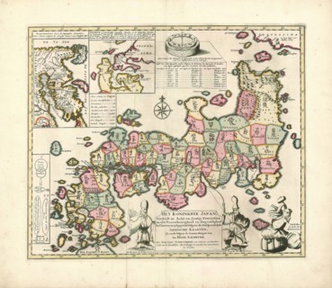Map, Het koninkryk Japan, Engelbert Kaempfer (1651-1716), Copperplate print