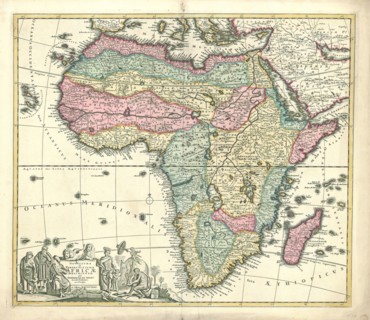 Map, Novissima et perfectissima Africae descriptio, Frederick de Wit (1630-1706), Copperplate print