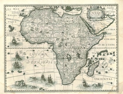 Map, Carte de l'Afriqve, Petrus Bertius (1565-1629), Copperplate print