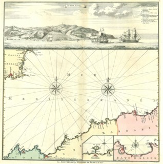 Map, kust van Algerije, Hendrik de Leth (1703-1766), Copperplate print