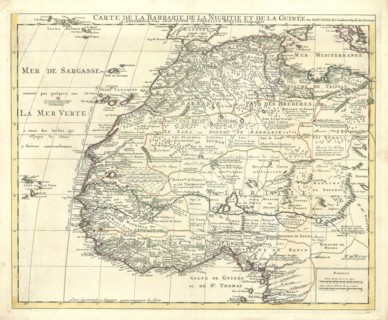 Map, Carte de la Barbarie de la Nigritie et de la Guinée, Guillaume Delisle (1675-1726),