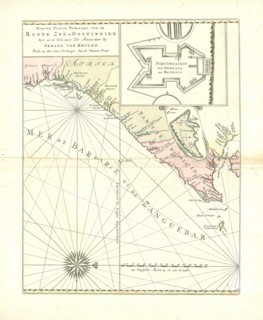 Map, Nieuwe platte paskaart van de Roode Zee in Oostindien, Copperplate print